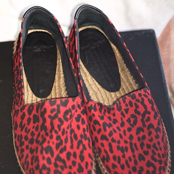 Saint Laurent Animal Print Flat Espadrilles - Picture 9 of 11